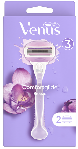 GILLETTE Comfortglide Breeze 2 papildomos galvutės +  skustuvas, 1 vnt.