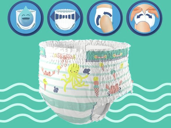 PAMPERS Splashers 3 (6-11 kg) sauskelnės-kelnaitės, 12 vnt.