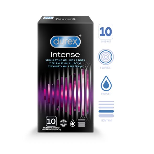 DUREX Intense prezervatyvai, 10 vnt.