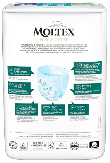 MOLTEX Pure & Nature 5 Junior sauskelnės-kelnaitės, 20 vnt.