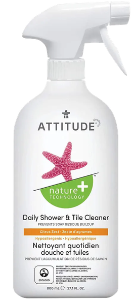 ATTITUDE Citrusų Žievelių Aromato, Ekologiškas, Kasdienis Dušo Kabinų purškiamas valiklis, 800 ml