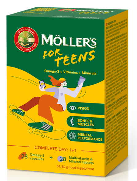 MOLLERS For Teens tabletės + kapsulės, 56 vnt.