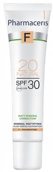 PHARMACERIS F Matt-Mineral SPF 30 Natural makiažo pagrindas, 30 ml