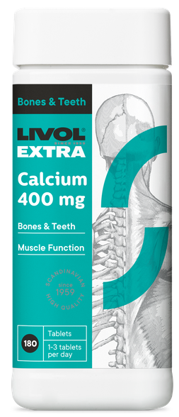 LIVOL  Extra Calcium 400 Mg tabletės, 180 vnt.