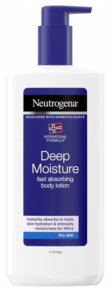 NEUTROGENA Deep Moisture Fast Absorbing kūno losjonas, 400 ml