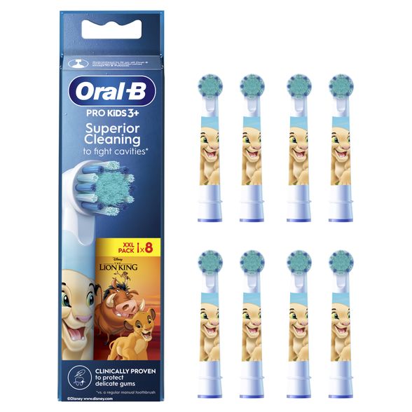 ORAL-B Lion King Brush Kids 3+ elektrinių dantų šepetėlių galvutės, 8 vnt.