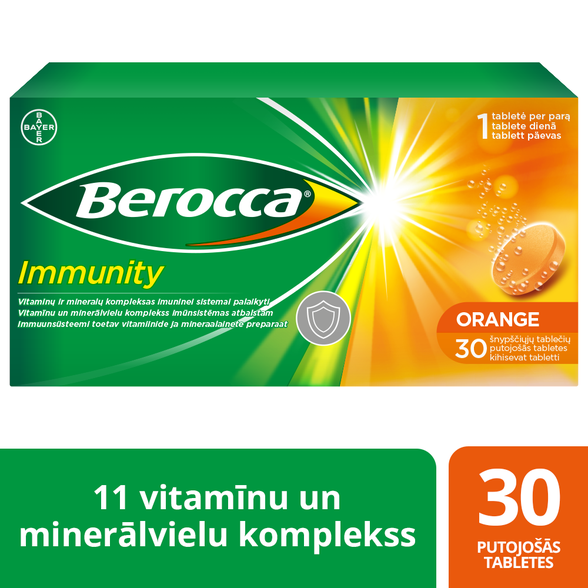 BEROCCA Immunity putojančios tabletės, 30 vnt.