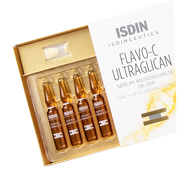 ISDIN Isdinceutics Flavo-C Ultraglican ampulės, 10 vnt.