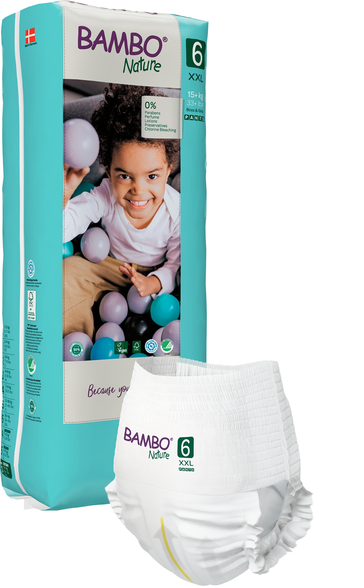 BAMBO Nature Tall  XXL- 6 (15+ kg) sauskelnės-kelnaitės, 38 vnt.