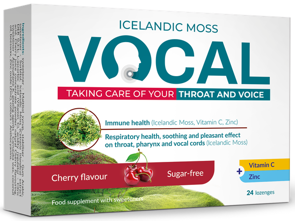 VOCAL  Cherry Flavor pastilės, 24 vnt.