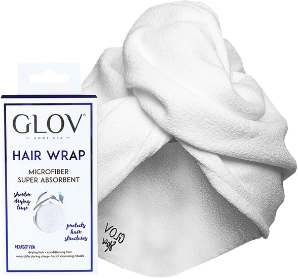 GLOV Hair Wrap White mikropluošto rankšluostis plaukams, 1 vnt.