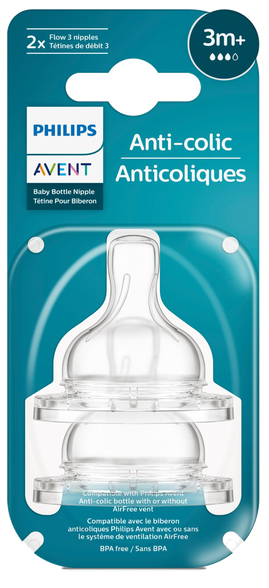 PHILIPS Avent „Anti-colic“ 3m+ čiulptukas, 2 vnt.