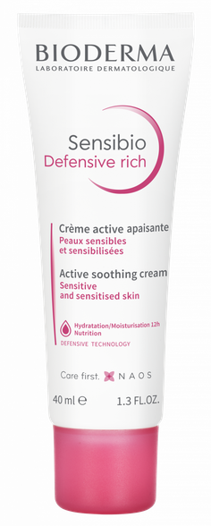 BIODERMA Sensibio Defensive rich kremas, 40 ml