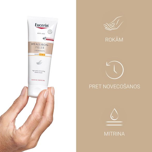 EUCERIN Hyaluron-Filler + Elasticity rankų kremas, 75 ml