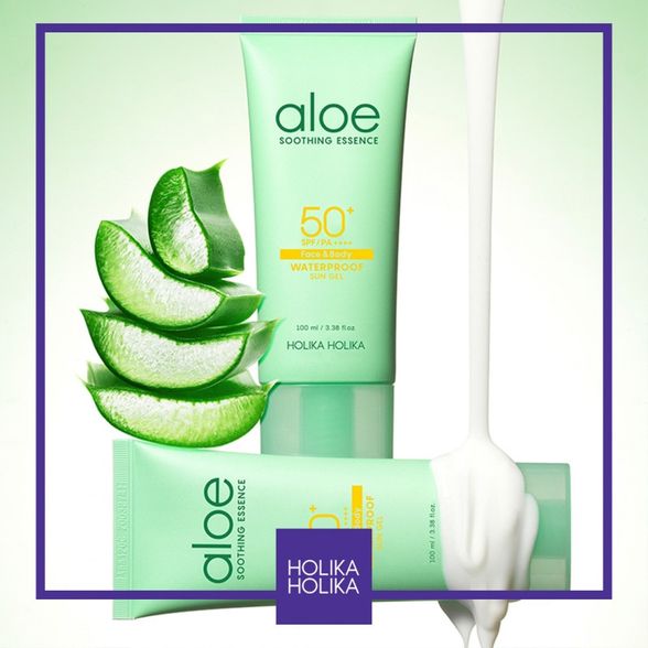 HOLIKA HOLIKA Aloe Soothing Essence Waterproof SPF 50+ apsauginis kremas nuo saulės, 70 ml