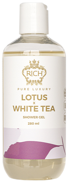 RICH Pure Luxury Lotus & White Tea dušo gelis, 280 ml