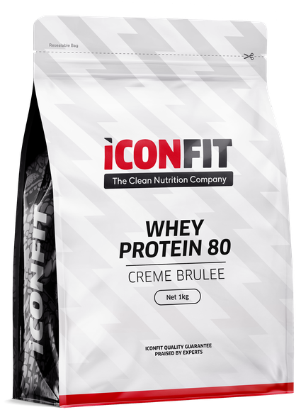 ICONFIT Whey Protein 80 - Creme Brulee skonio milteliai, 1000 g