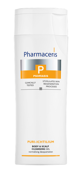 PHARMACERIS P Psoriasis Puri-Ichtilium for Body and Scalp valomasis gelis, 250 ml