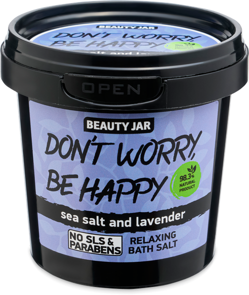 BEAUTY JAR Don­`t Worry, Be Happy vonios druska, 200 g