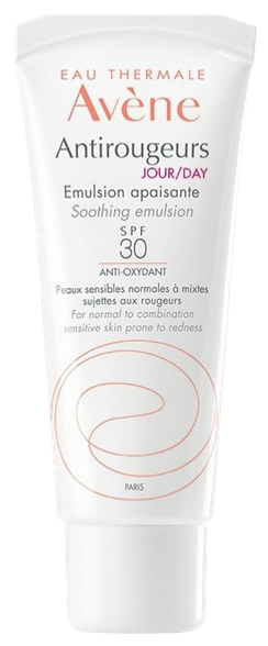 AVENE Antirougeurs Day Soothing Emulsion SPF 30 emulsija, 40 ml