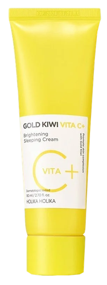 HOLIKA HOLIKA Gold Kiwi Vita C+ Brightening Sleeping veido kremas, 80 ml