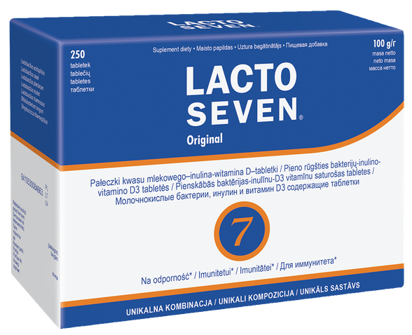 LACTO SEVEN Original tabletės, 250 vnt.