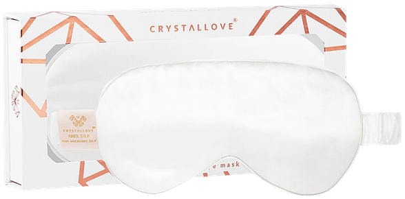 CRYSTALLOVE White  šilkinė akių kaukė, 1 vnt.