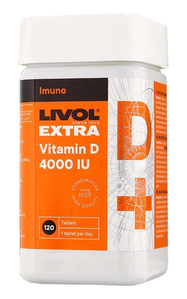 LIVOL  Extra Vitamin D 4000IU tabletės, 120 vnt.