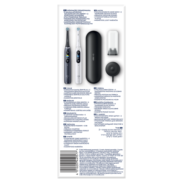 ORAL-B iO8 Duo Black + White elektrinis dantų šepetėlis, 2 vnt.