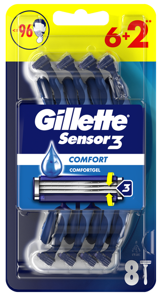 GILLETTE Blue 3 vienkartiniai skustuvai, 8 vnt.