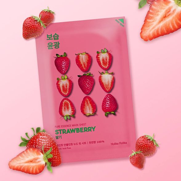 HOLIKA HOLIKA Pure Essence Strawberry veido kaukė, 23 ml