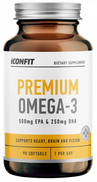 ICONFIT Premium Omega 3 1000 mg minkštos gelio kapsulės, 90 vnt.