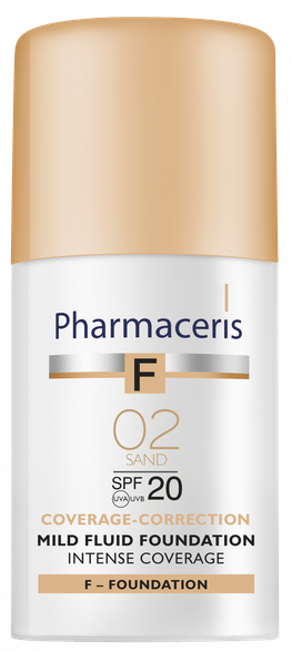 PHARMACERIS F Intense-Coverage 02 Sand SPF 20 makiažo pagrindas, 30 ml