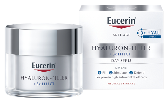 EUCERIN Hyaluron-Filler nuo raukšlių sausai odai dieninis veido kremas, 50 ml