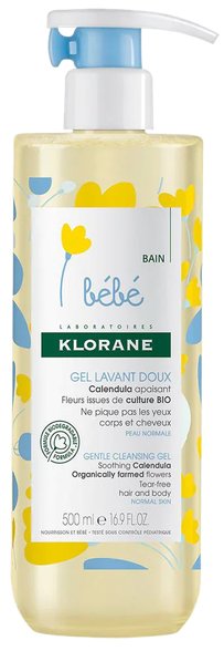 KLORANE Bebe Gentle Cleansing valomasis gelis, 500 ml