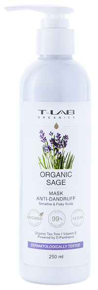 T-LAB Sage Anti Dandruff plaukų kaukė, 250 ml