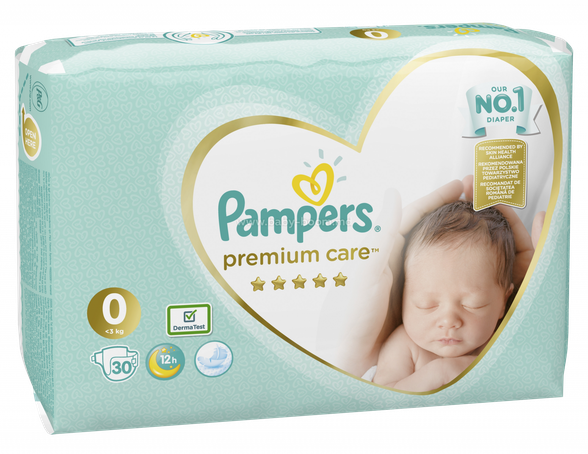 PAMPERS Premium Care 0 <3 kg sauskelnės, 30 vnt.