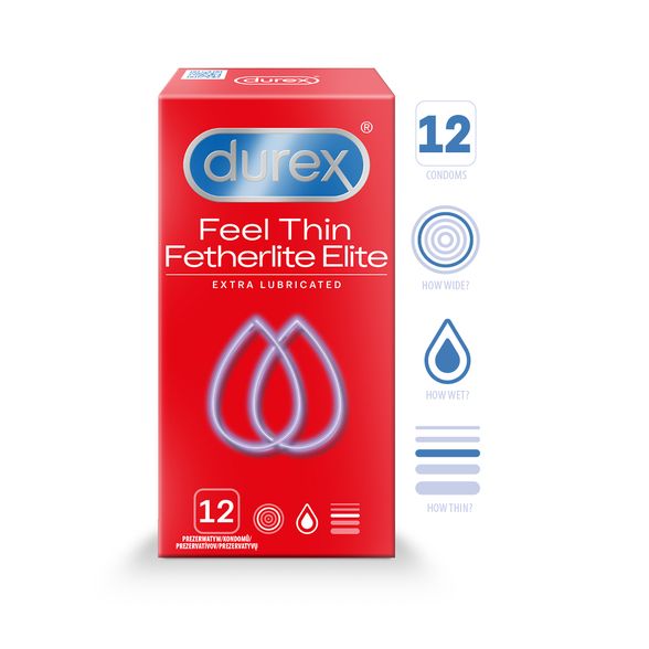 DUREX Fetherlite Elite prezervatyvai, 12 vnt.