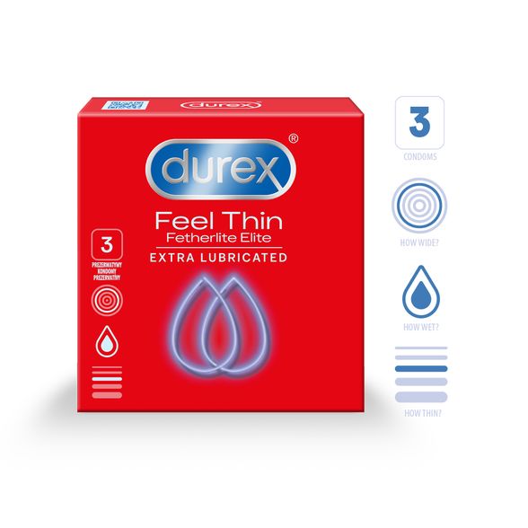 DUREX Fetherlite Elite prezervatyvai, 3 vnt.