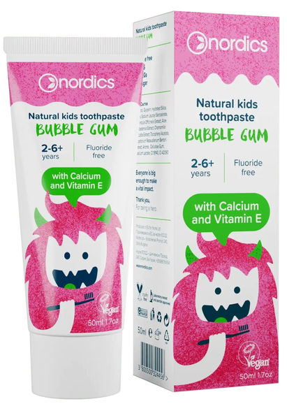 NORDICS Bubble Gum vaikiška dantų pasta, 50 ml