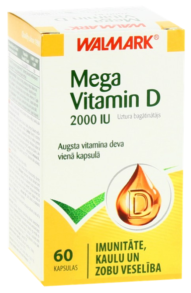 WALMARK   Mega Vitamin D 2000IU kapsulės, 60 vnt.