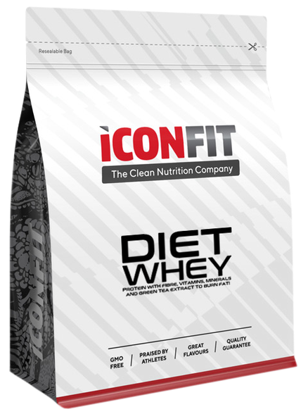 ICONFIT Diet Whey - Strawberry milteliai, 1000 g