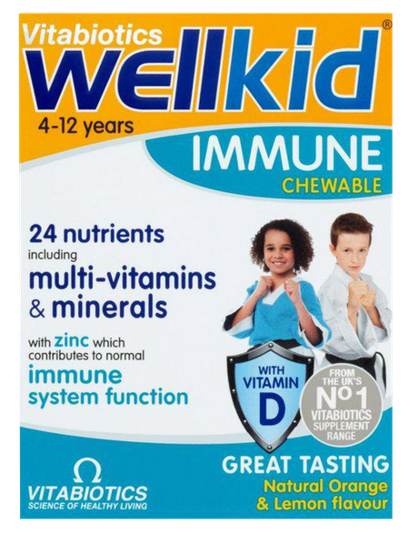 WELLKID Immune kramtomosios pastilės, 30 vnt.