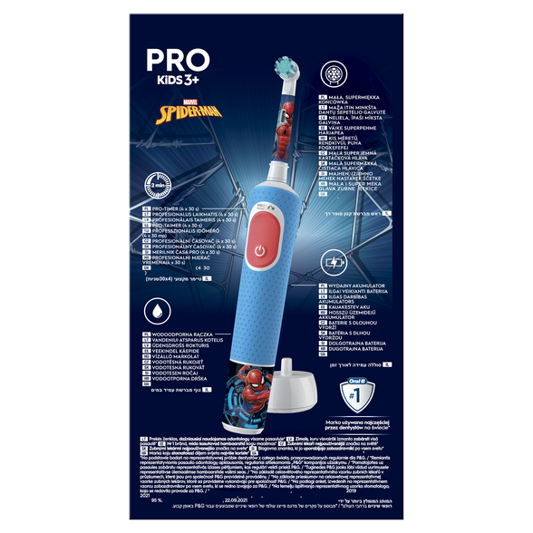 ORAL-B Vitality PRO Kids 3+ Spiderman elektrinis dantų šepetėlis, 1 vnt.