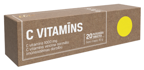 ELITE C Vitamin 1000 mg  putojančios tabletės, 20 vnt.