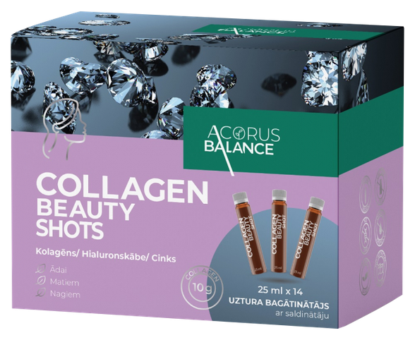 ACORUS BALANCE Collagen Beauty Shots 25 ml ampulės, 14 vnt.