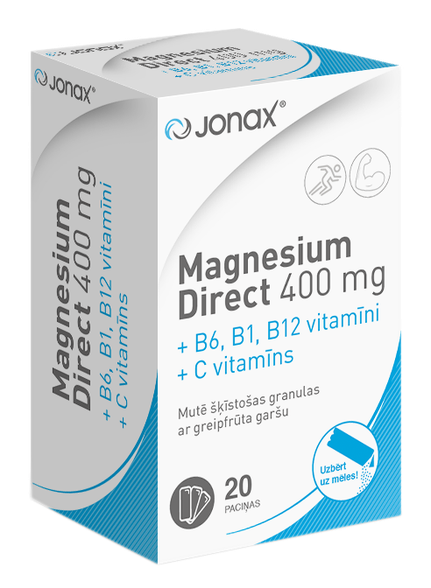 JONAX Magnesium Direct 400 mg paketėliai, 20 vnt.