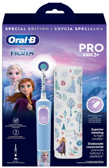 ORAL-B Pro Kids Frozen su kelioniniu dėklu elektrinis dantų šepetėlis, 1 vnt.