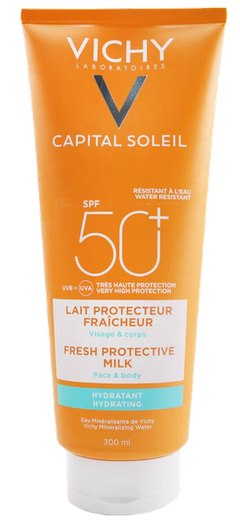 VICHY Capital Soleil Fresh Protective SPF 50+ veido pienelis, 300 ml