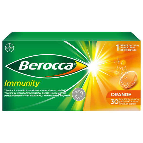 BEROCCA Immunity putojančios tabletės, 30 vnt.